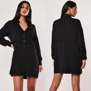 Missguided Black Utility Shirt Dress NWT